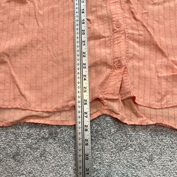 Lane Bryant Button Up Shirt Womens 26 Peach Pink/Orange Long Sleeve Soft Rayon - Picture 9 of 12